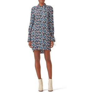 Tory Burch Kaylee Silk Dress Navy Prism  Size 0